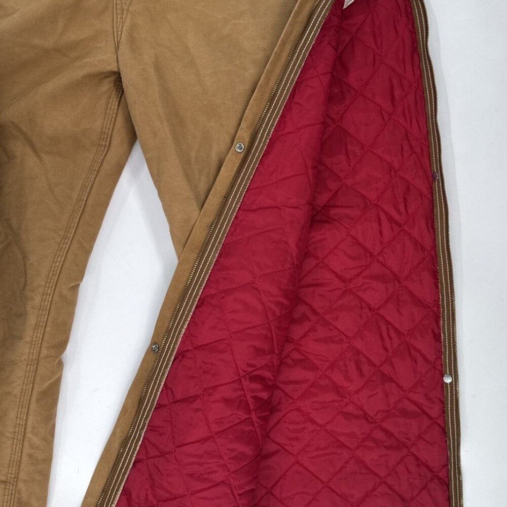 Vintage Carhartt Coveralls Quilted Insulated Duck Tan Mens 48 Red Lined X01 BRN - Picture 6 of 16